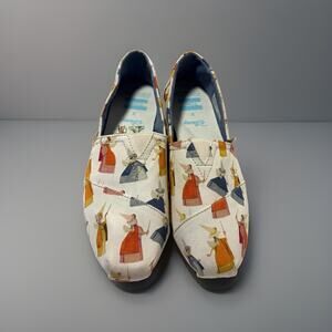 TOMS Womens Multicolor Canvas Disney Character Slip-On Flat Shoes US 9